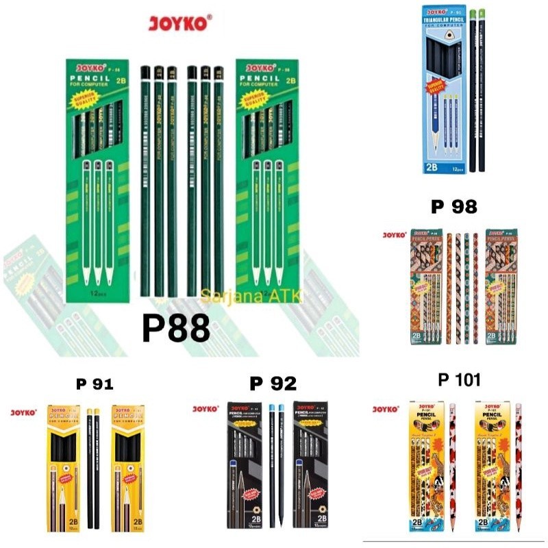 

(12pcs) Pensil 2B Handy Pencil P90 / P91 / P92 / P98 / P101 / P-88 2B joyko