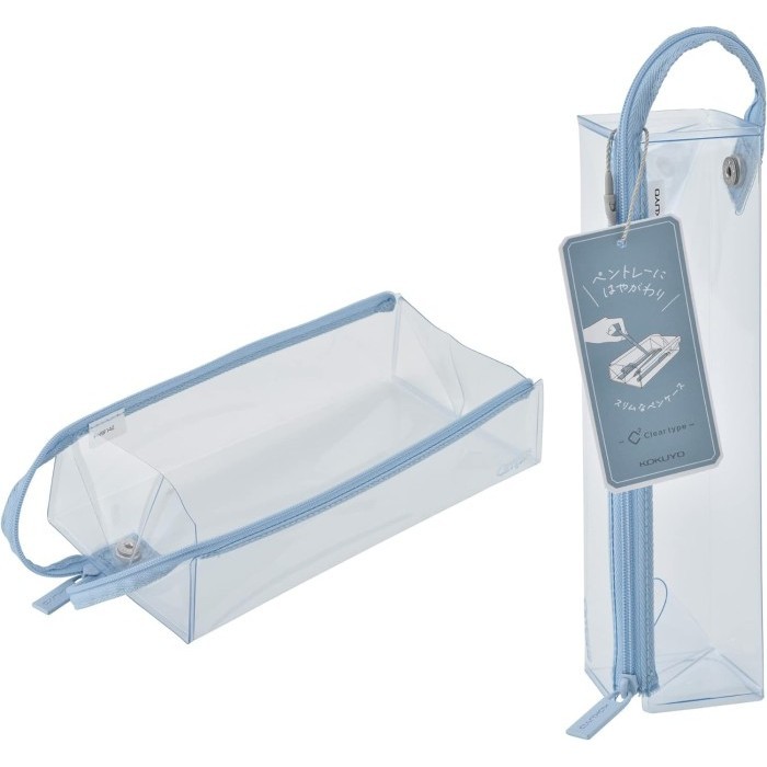 

Kokuyo C2 Clear Type Pencil Case Tray Transparent Kotak Pensil Pouch - Cool Blue