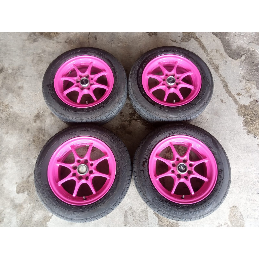 velg seken racing ce 28 r14 ban dunlop velg bekas