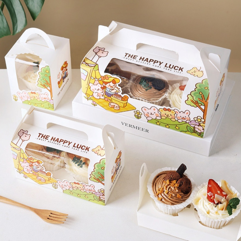 

YBS_Box Cupcake Printed / Box Kue Hampers estetik / Box Cup Cake Pesta / Box Premium Printed Bear