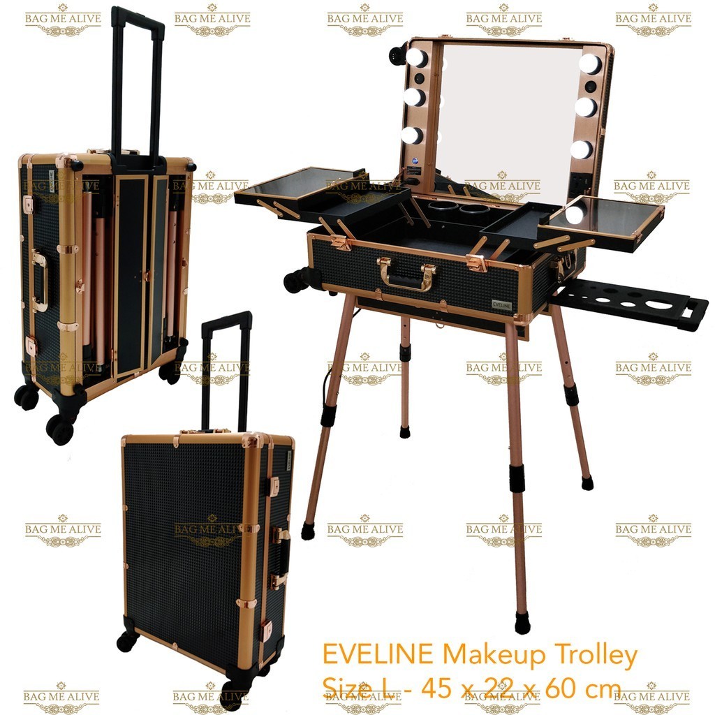 Eveline Beauty Case Studio / Koper Makeup Kaca Lampu Xl