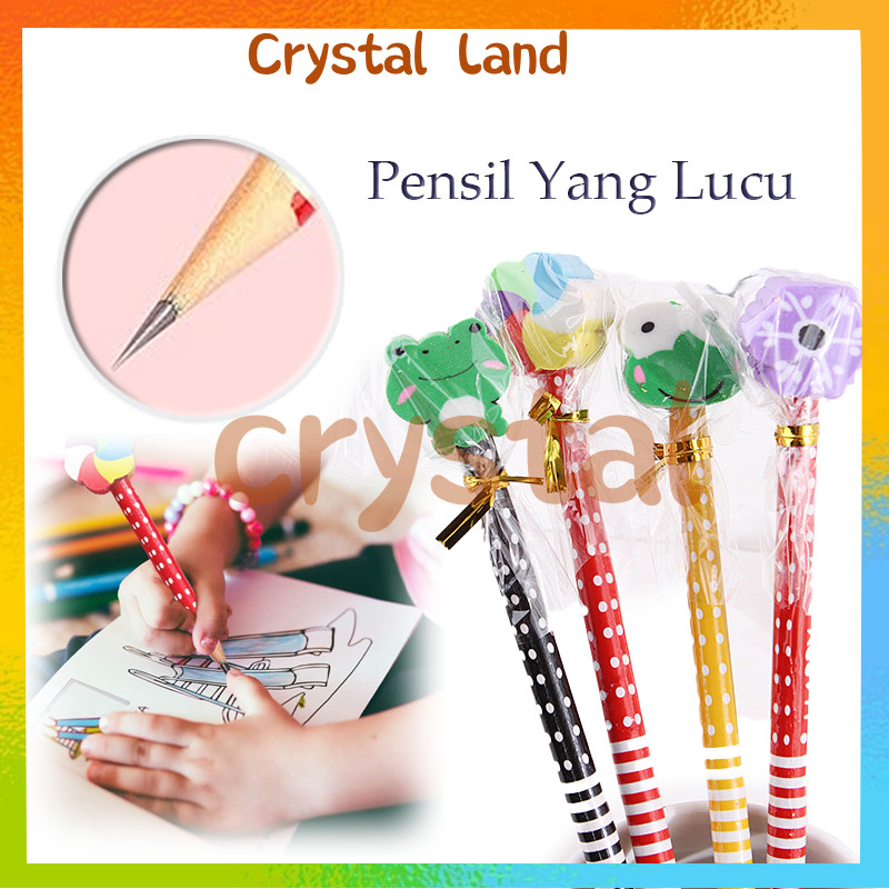

Pensil Karakter Kartun Lucu Motif Garis / Pensil Fancy Pensil Unik Karakter Souvenir / Pensil Penghapus