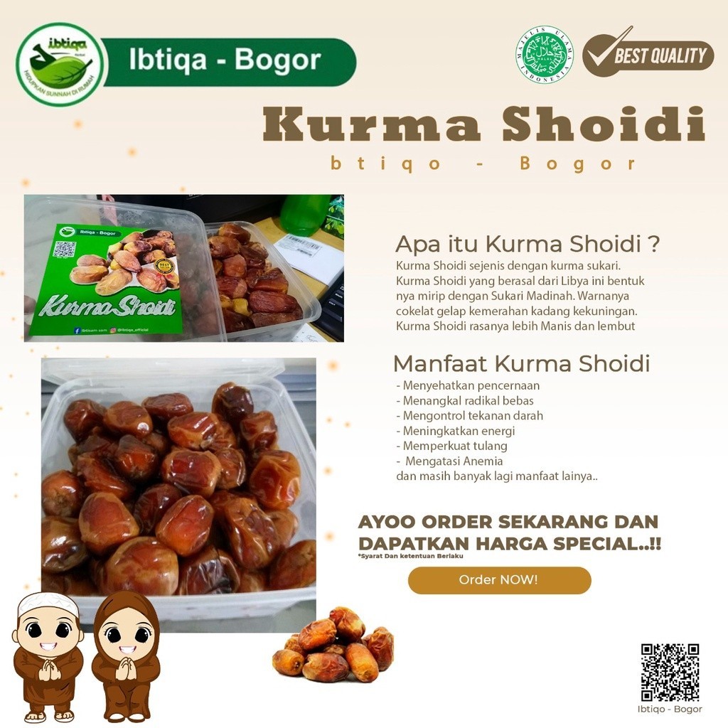 

Kurma Shoidi 1kg + free Thinwall, kurma sehat cocok untuk berbuka puasa