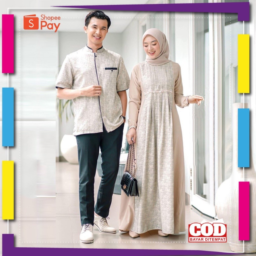 KAIN LEMBUT HALUS ADEM TEBAL / AZKANA BATIK - Couple Gamis Syari Ameena Gamis Lebaran 2024 Syari Mod