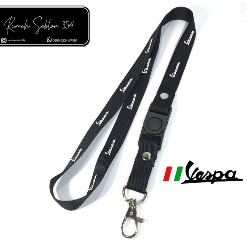 

TALI LANYARD VESPA GANTUNGAN HANDPHONE FULL PRINT PREMIUM LANYARD ID CARD HANDPHONE