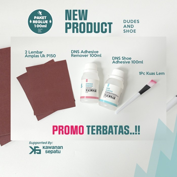 

Dudes And Shoe Paket Reglue Sepatu 100 ml, Lem DNS, Lem Khusus Sepatu