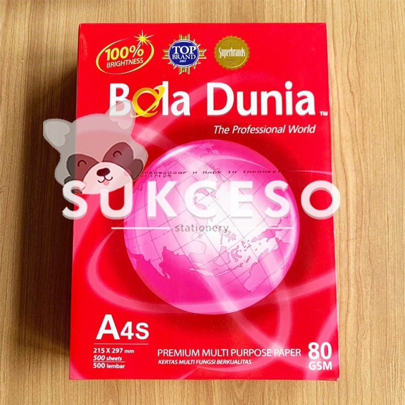 

Bola Dunia A4S Kertas HVS Print Fotocopy 80gr/gsm Berkualitas