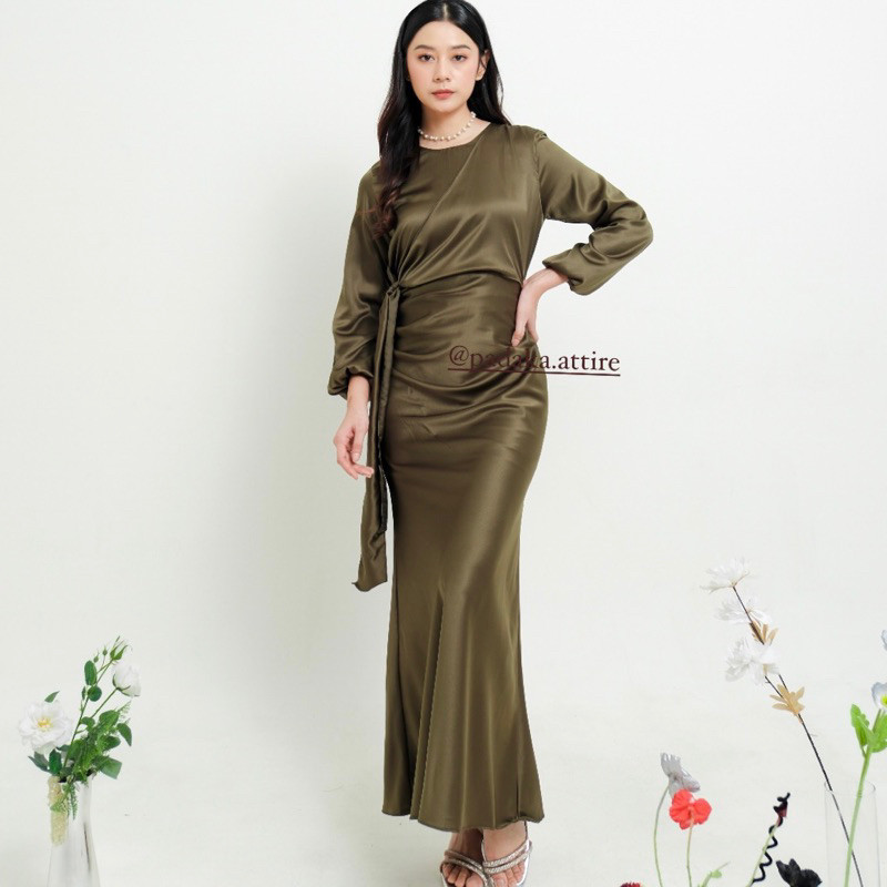 Padaka Attire - Dyra - Dress Satin - Pesta Bridesmaid Kondangan Bodycon  DSA006 By carminebloom.id
