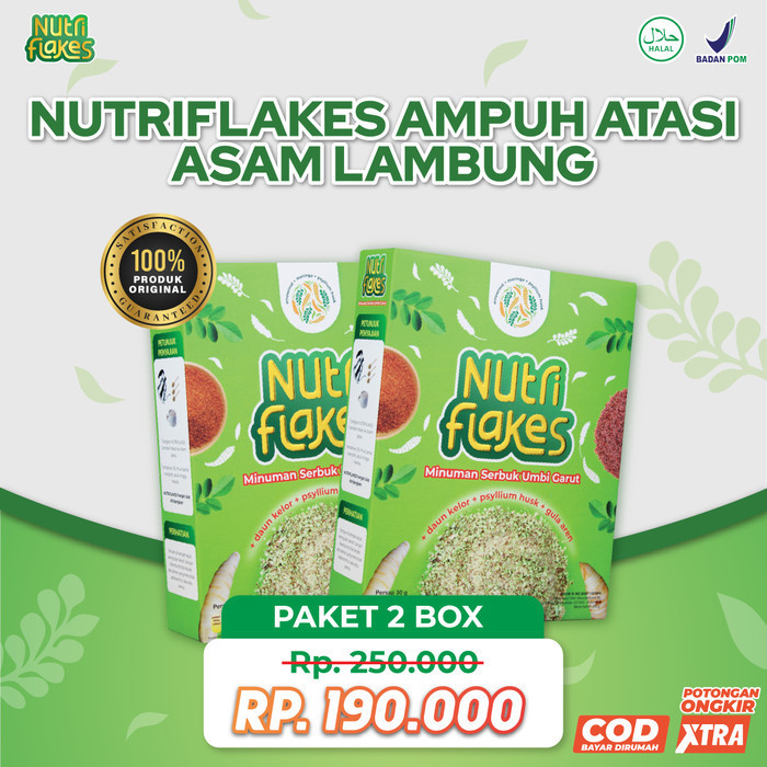 

NUTRIFLAKES Sereal Umbi Garut Solusi Tepat Untuk Asam Lambung 2 Box