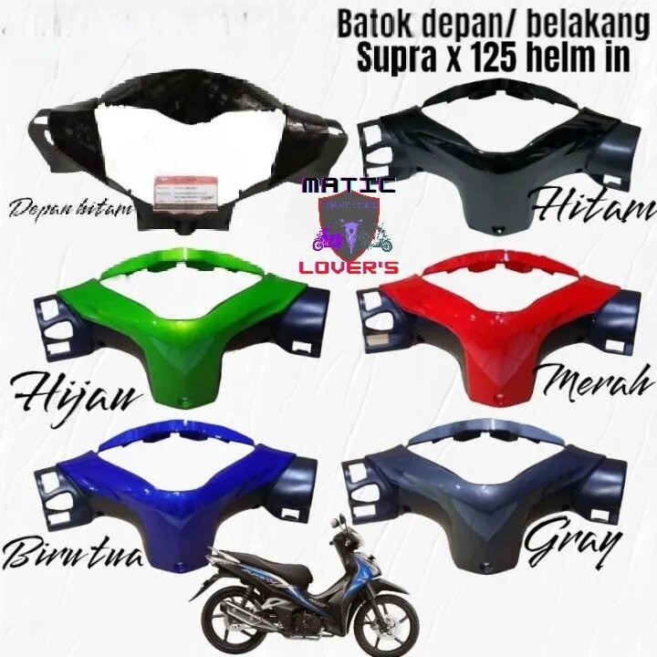 Batok kepala depan atau belakang supra x 125 helm in hitam kyz non original