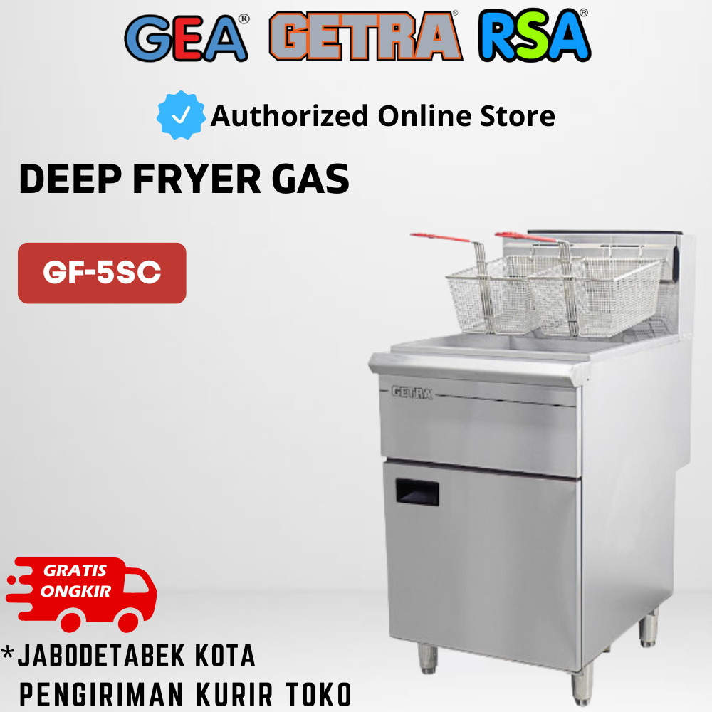 GETRA GF 5SC GF-5SC GAS DEEP FRYER 30 LITER STAINLESS STEEL