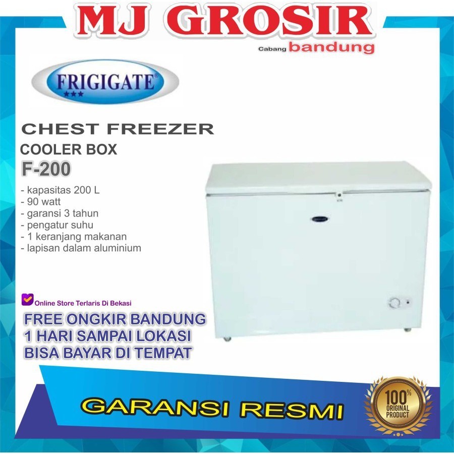 FRIGIGATE F 200 CHEST FREEZER BOX 200 L LEMARI PEMBEKU 200 LITER