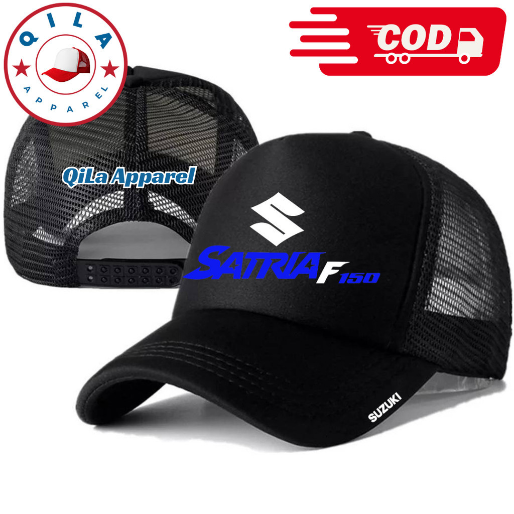 QiLa Apparel Topi Trucker SATRIA F - Topi Distro SATRIA FU Logo - Topi SATRIA F Premium - Topi Pria 