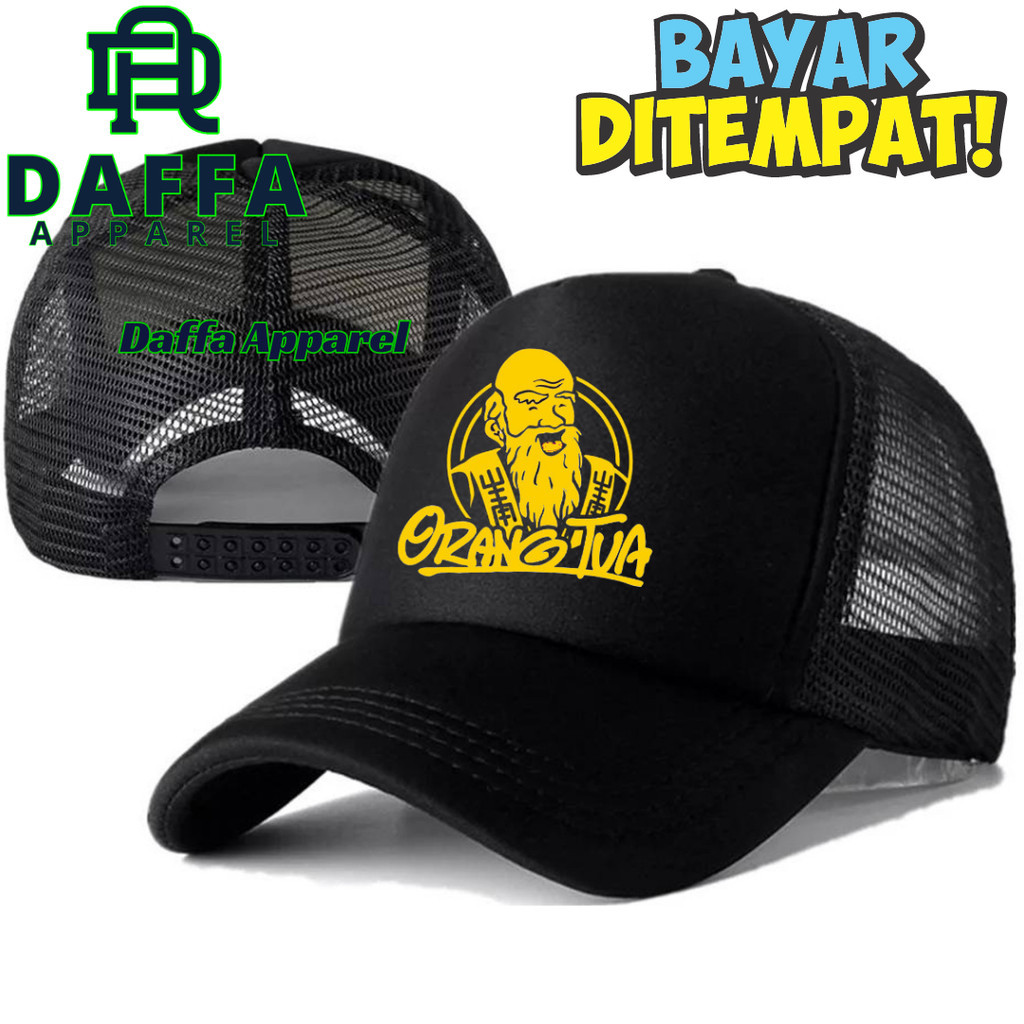 Daffa Apparel Topi Trucker ORANG TUA - Topi Distro ORANG TUA Logo - Topi ORANG TUA Premium - Topi Pr