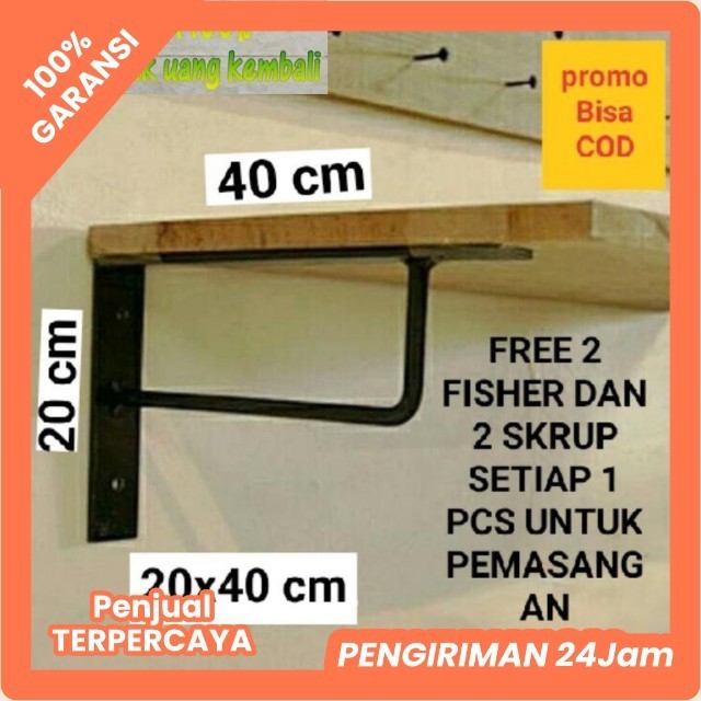 Rak Besi Siku Besi Ambalan Rak Penyangga Papan Rak Dinding Gantung Tembok Rak Sudut Rak Pot Bunga