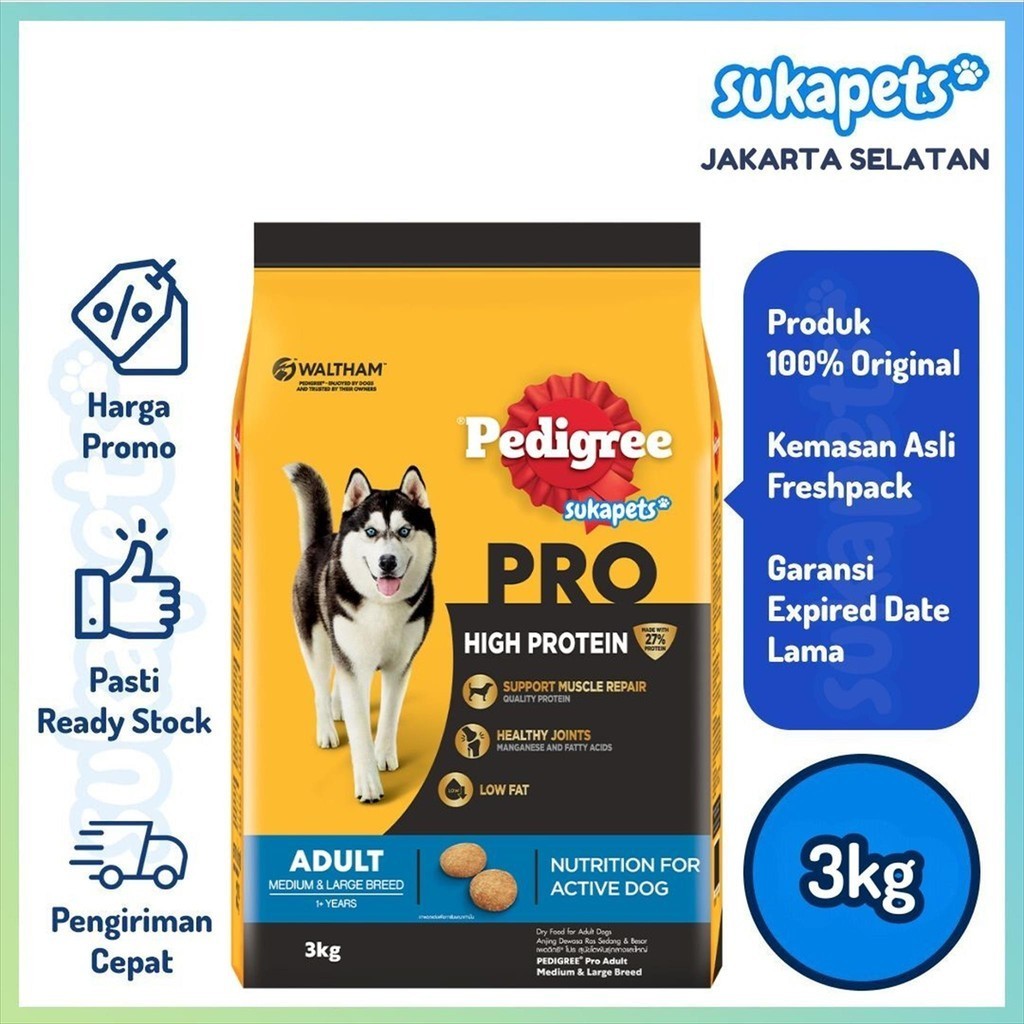 Pedigree Pro High Protein Adult Medium & Large Breed 3kg