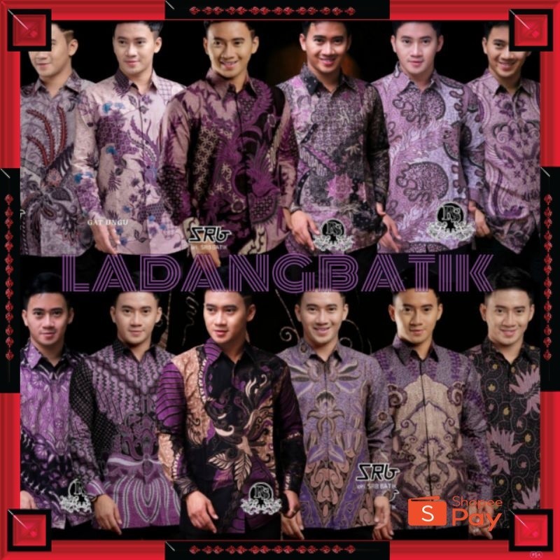[PREMIUM ORIGINAL] ATASAN KEMEJA BATIK PRIA LENGAN PANJANG WARNA UNGU LILAC PURPLE VIOLET / HEM BATI