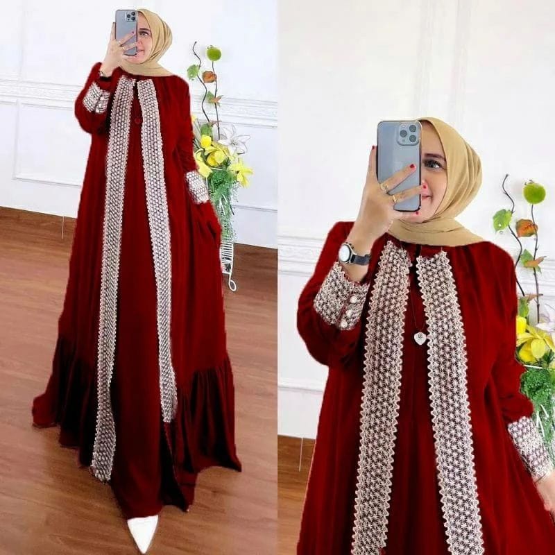 Gamis Ceruty Baby Doll / Turki Kaftan Abaya / Gamis Jumbo M L XL XXL  / Gamis Busui / Gamis Malaysia