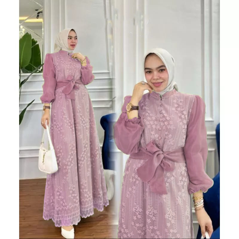 New Arrival Fashion Muslim Wanita Best Seller / Maxi Dress Aneska / Bisa COD//BAJU WANITA MODEL BARU
