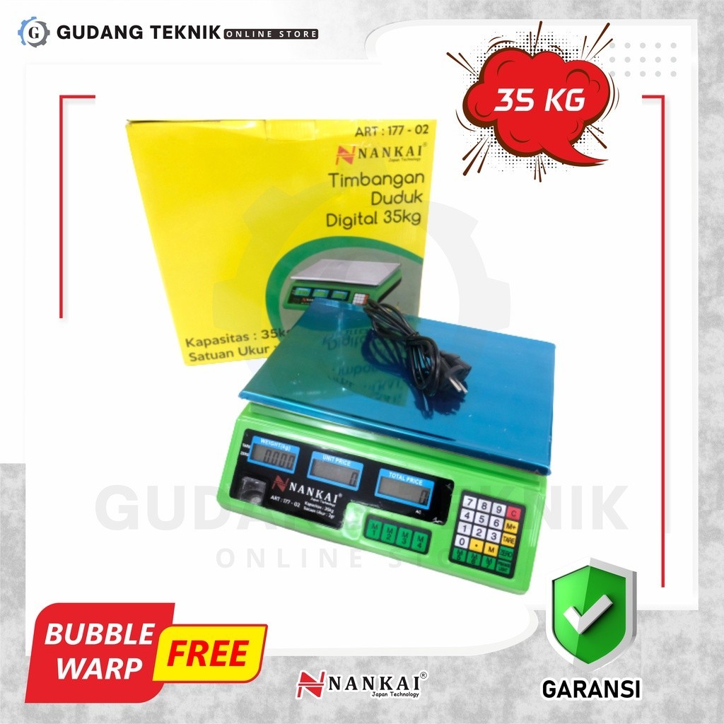Nankai 177-02 Timbangan Duduk Digital 35kg Stainless Steel Platform