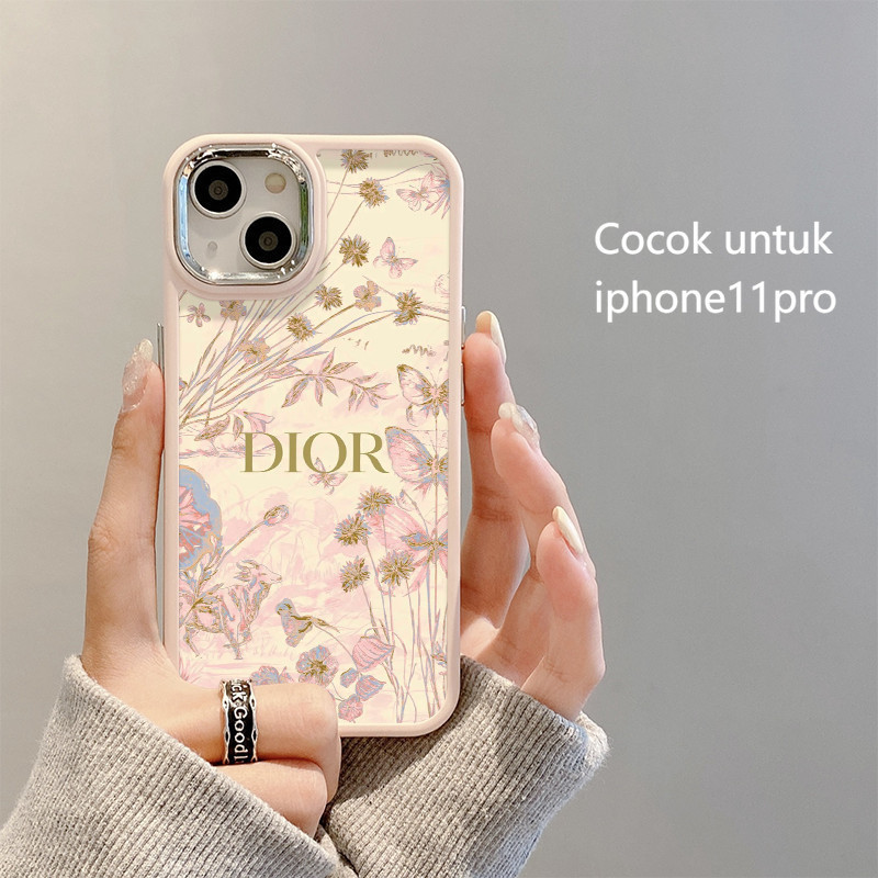 Solf Case Dior Pink flowers casing for Casing hp iPhone 11 12 15 14 13 PlusProMax 8 7Plus SE2 SE3 6 