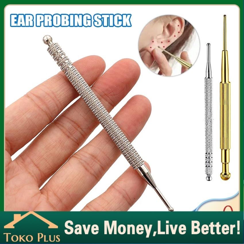Accu Probe / Accupressure Pen Pencari Titik Telinga Tembaga / Silver - Pena / Pen Probe Terapi Akupr
