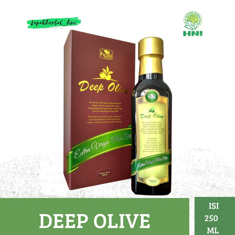 Deep olive extra virgin oil minyak zaitun HNI HPAI food grade