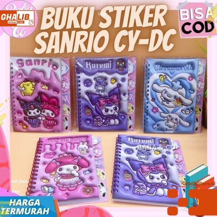 

Sticker Buku Spiral Karakter Sanrio Kuromi Melody Hellokity Purin Cute - SANRIO