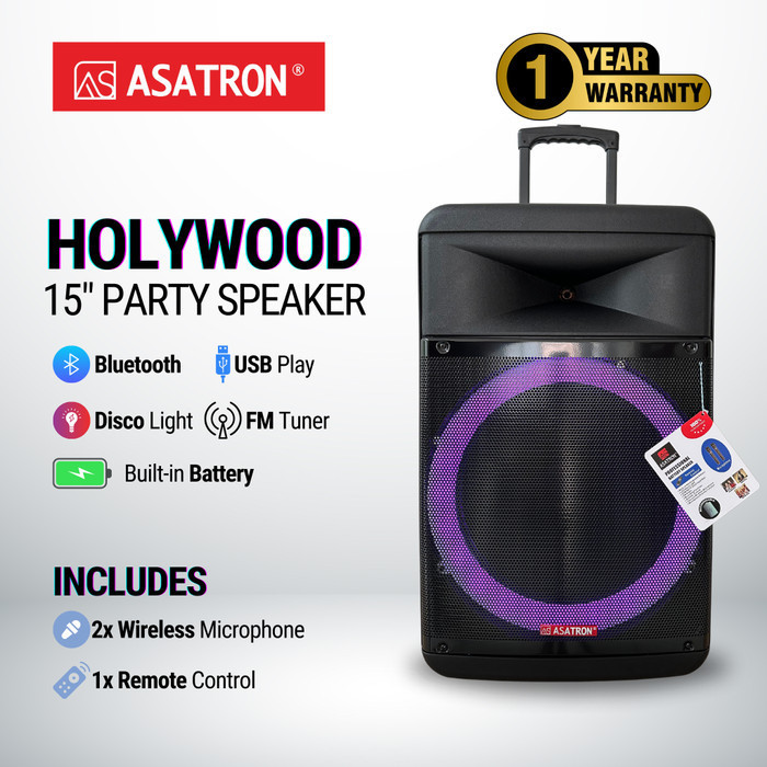 Asatron Hollywood 15 Inch Bluetooth Party Speaker