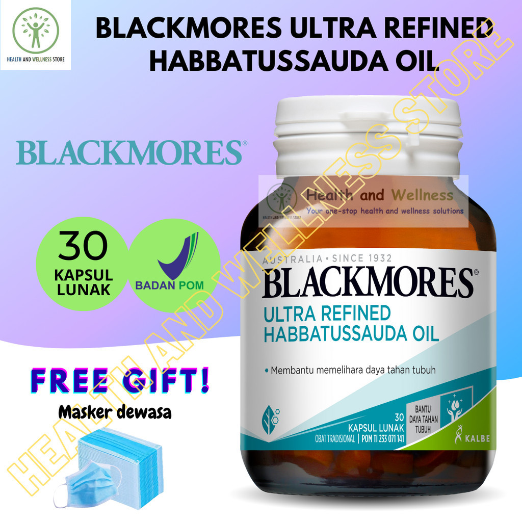 Blackmores Ultra Refined Habbatussauda Oil 30 Kapsul Lunak