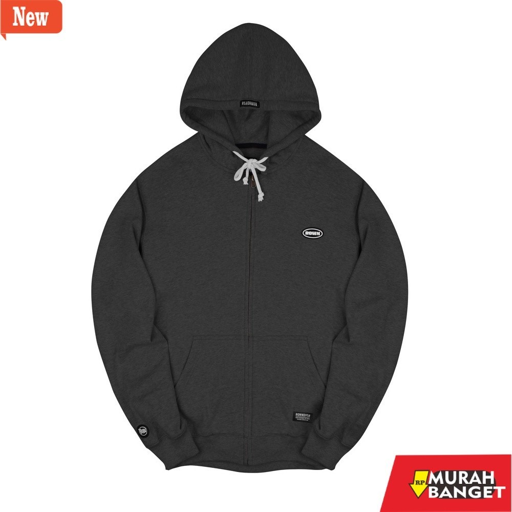 hoodie pria recomended shopee Rown Division Official Zipper Hoodie Dark Grey - Rowndvsn Jaket Zipper
