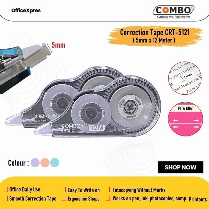 

Correction Tape 12 Meter Stipo Tipex Kertas Pita Koreksi CRT 5121 tip ex kertas ready COD