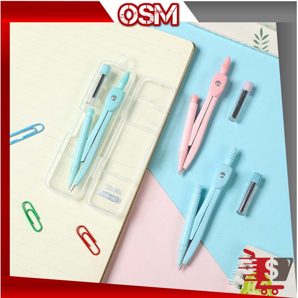

OSM - S6310 Jangka Besi Motif Polos / Jangka Besi Plus Isi Pensil / Jangka Warna Mekanik
