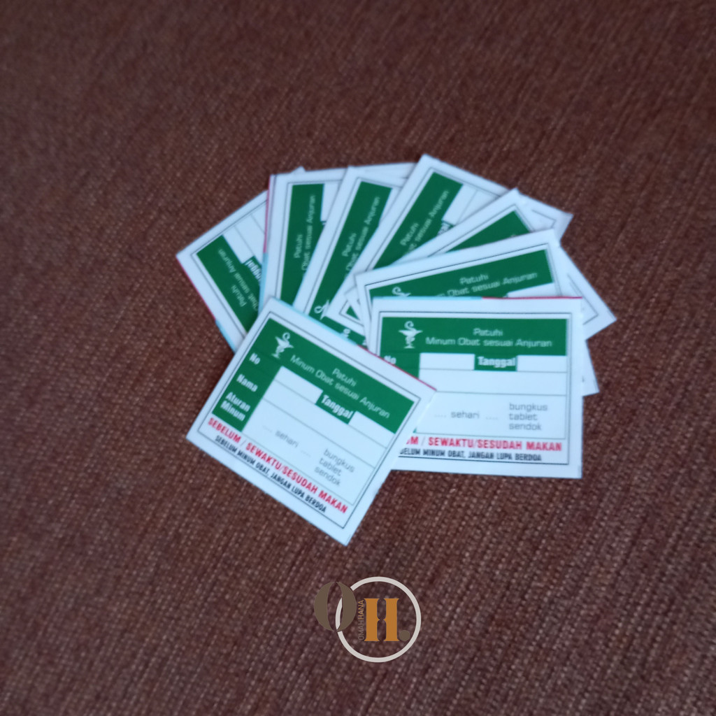 

Etiket obat - Paket etiket obat isi 50 -Etiket obat apotek - Etiket Murah