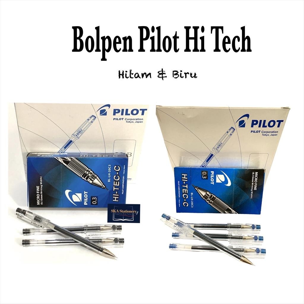 

Bolpen/Ballpoint/Pulpen/Ballpe n Pilot Hi-Tech 0.3 Hitam Biru (Pcs)