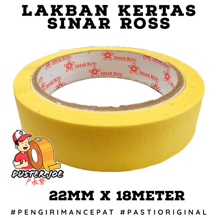 

Lakban kertas Masking Tape 1 inch x 20 Yard