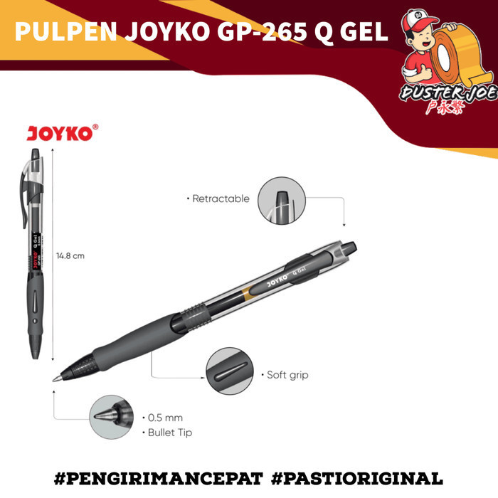 

Pulpen Gel Pen JOYKO GP-265 (Bullet Tip) Tinta Hitam PER 1 PCS