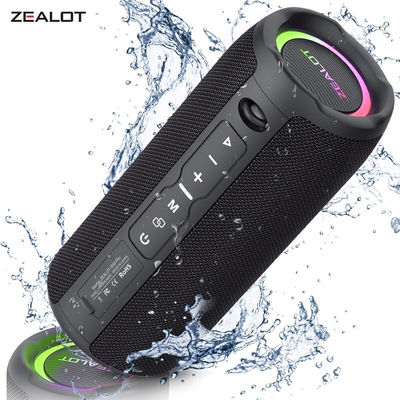 ZEALOT S49PRO Portable Bluetooth Speaker 20W IPX6 Waterproof Powerful Sound Box Bass Boost Dual Pair