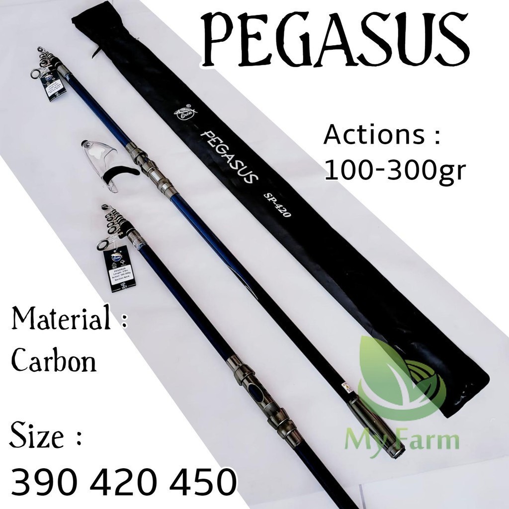 Orca Pegasus 390 420 450 Cw 100-300gr Joran Pancing Surf Fishing Pasiran Bahan High Carbon Model Ant