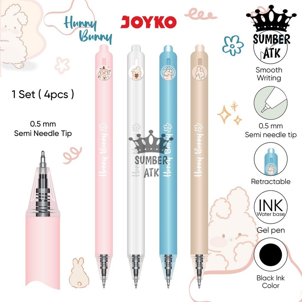 

Gel Pen Pulpen Pena Joyko GP-396 Hunny Bunny Gel 0.5 mm