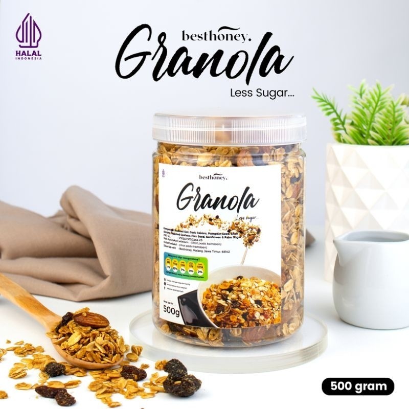 

Best Honey Granola Sarapan Sehat Sereal Oatmeal Almond Mete