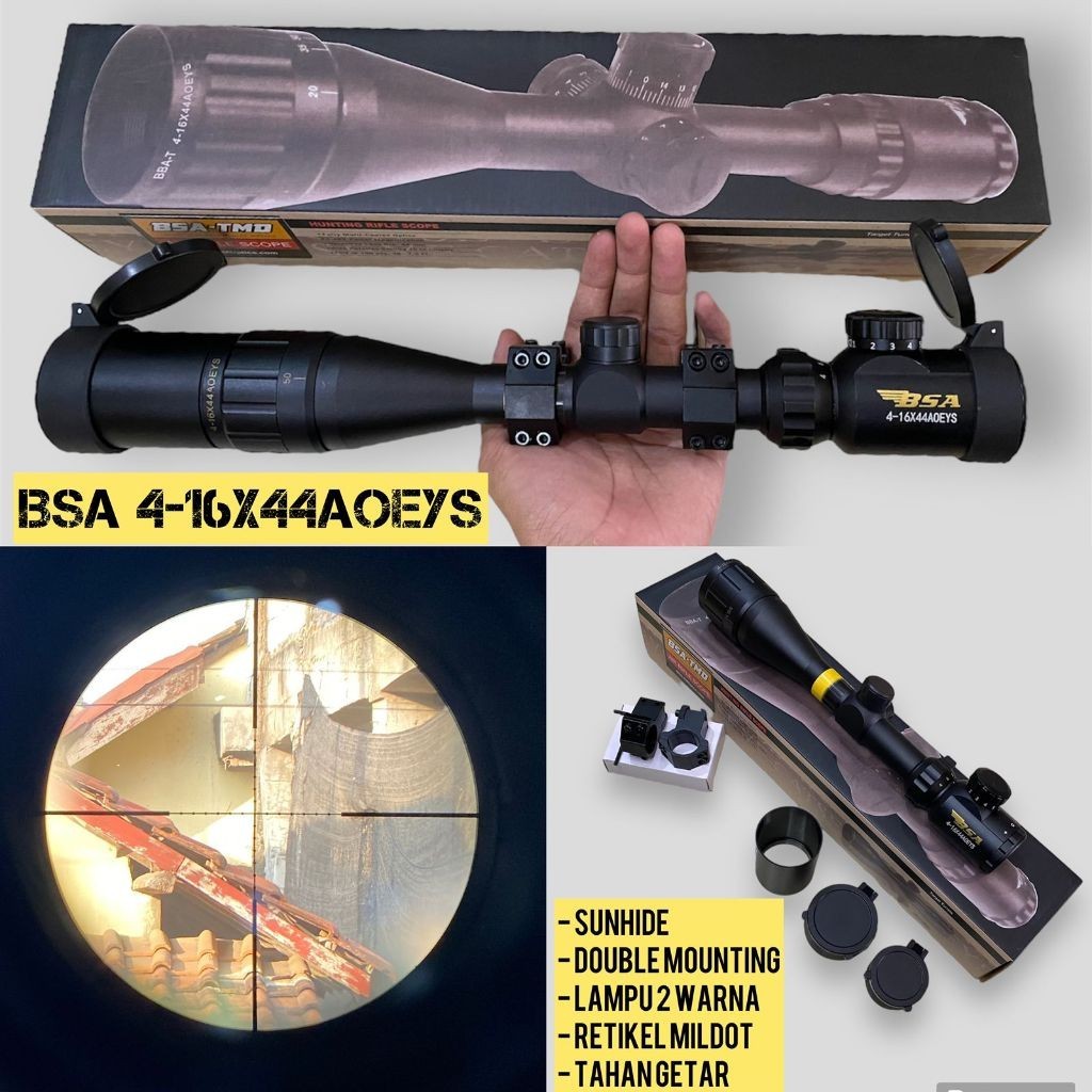 Teleskop teropong BSA 4-16x44 AOEYS