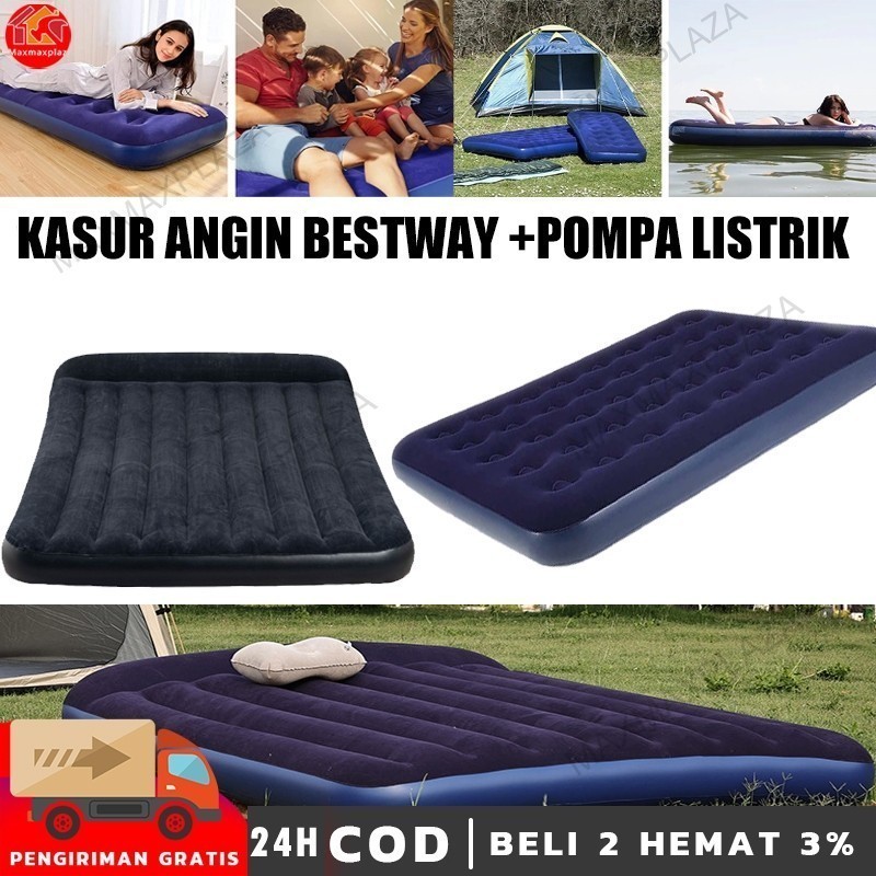 Kasur Angin + Pompa Listrik / Air Bed Double Kasur Angin Bestway Bestway Paket Kasur Angin Double