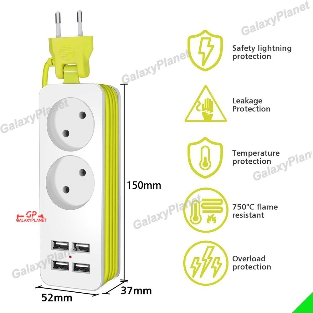Colokan Listrik 2 slot Stop Kontak Traveling Stop Kontak USB 4 Port Stop Kontak USB Charger
