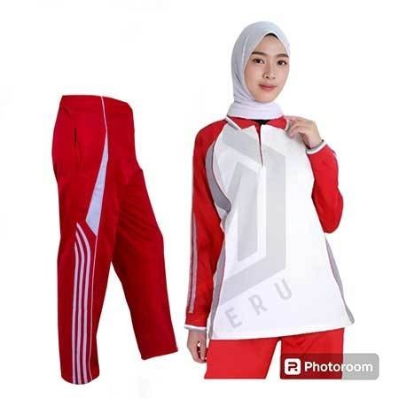 Baju Olahraga Style Kekinian Murah Keren / Setelan Baju Seragam Olahraga Merah Putih Pria & Wanita