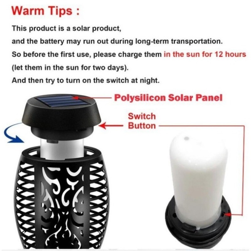 Lampu Taman Tancap Obor Api Tenaga Matahari Lampu Taman Obor Solar Led Lampu Solar Obor Tenaga Surya