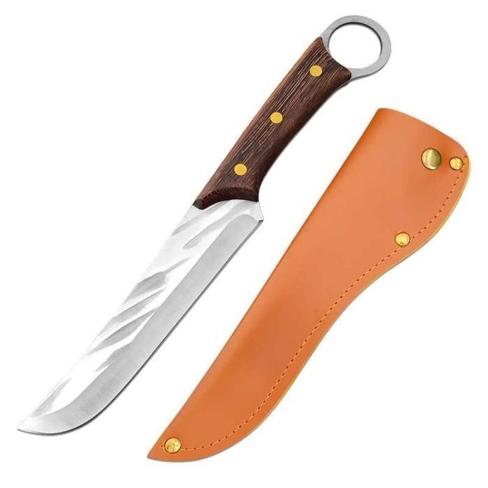 Pisau Dapur Daging Super Tajam Serbaguna Forged Hammer with Leather Cover Original Import