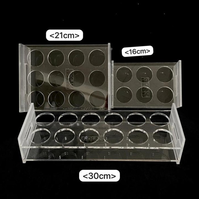rak tatakan sloki akrilik 12 lubang shot rack 12 hole model lebar lebar rak gelas shot