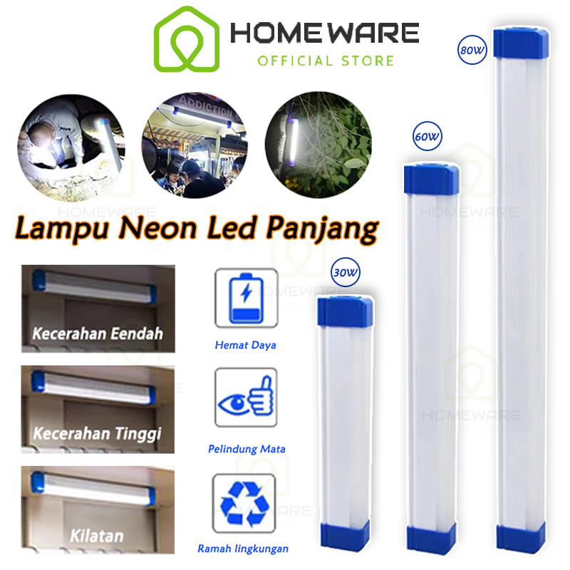 Home Ware Lampu Emergency LED 30W 60W 80W USB Bolam Let Portable Emergency Lamp Darurat Mati Sistem 
