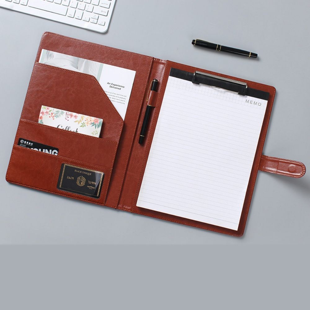 

1pc Multifunctional A4 Conference Folder, Clipboard Leather File Folders, for Business Conference
